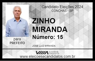 Candidato ZINHO MIRANDA 2024 - CONCHAS - Eleições