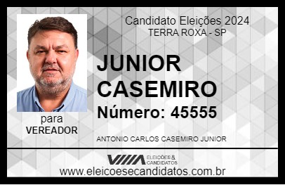 Candidato JUNIOR CASEMIRO 2024 - TERRA ROXA - Eleições