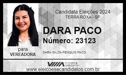 Candidato DARA PACO 2024 - TERRA ROXA - Eleições