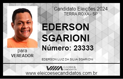 Candidato EDERSON SGARIONI 2024 - TERRA ROXA - Eleições