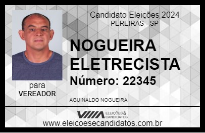 Candidato NOGUEIRA ELETRECISTA 2024 - PEREIRAS - Eleições