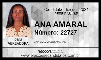 Candidato ANA AMARAL 2024 - PEREIRAS - Eleições