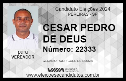 Candidato CESAR PEDRO DE DEUS 2024 - PEREIRAS - Eleições