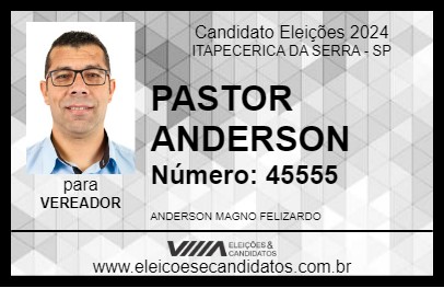 Candidato PASTOR ANDERSON 2024 - ITAPECERICA DA SERRA - Eleições