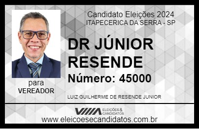 Candidato DR JÚNIOR RESENDE 2024 - ITAPECERICA DA SERRA - Eleições