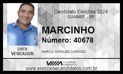 Candidato MARCINHO 2024 - GUAIMBÊ - Eleições