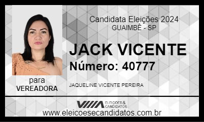 Candidato JACK VICENTE 2024 - GUAIMBÊ - Eleições