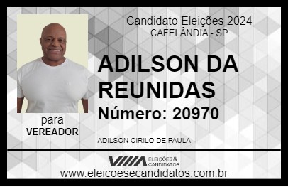 Candidato ADILSON DA REUNIDAS 2024 - CAFELÂNDIA - Eleições