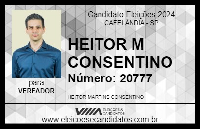 Candidato HEITOR M CONSENTINO 2024 - CAFELÂNDIA - Eleições