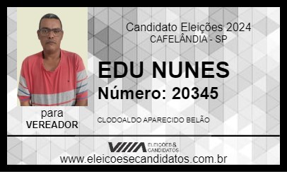 Candidato EDU NUNES 2024 - CAFELÂNDIA - Eleições