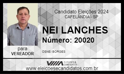 Candidato NEI LANCHES 2024 - CAFELÂNDIA - Eleições