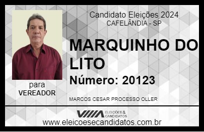 Candidato MARQUINHO DO LITO 2024 - CAFELÂNDIA - Eleições