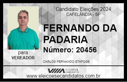 Candidato FERNANDO DA PADARIA 2024 - CAFELÂNDIA - Eleições