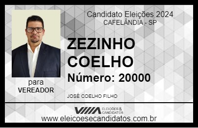 Candidato ZEZINHO COELHO 2024 - CAFELÂNDIA - Eleições