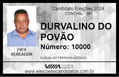 Candidato DURVALINO DO POVÃO 2024 - CONCHAL - Eleições