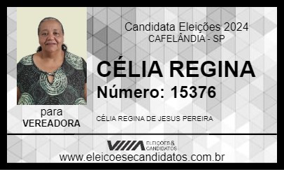 Candidato CÉLIA REGINA 2024 - CAFELÂNDIA - Eleições