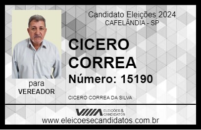 Candidato CICERO CORREA 2024 - CAFELÂNDIA - Eleições