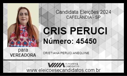 Candidato CRIS PERUCI 2024 - CAFELÂNDIA - Eleições