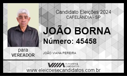 Candidato JOÃO BORNA 2024 - CAFELÂNDIA - Eleições