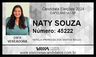 Candidato NATY SOUZA 2024 - CAFELÂNDIA - Eleições