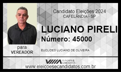 Candidato LUCIANO PIRELI 2024 - CAFELÂNDIA - Eleições