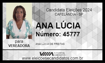 Candidato ANA LÚCIA 2024 - CAFELÂNDIA - Eleições