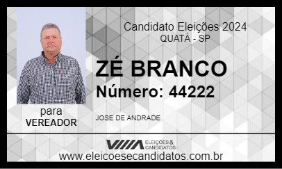 Candidato ZÉ BRANCO 2024 - QUATÁ - Eleições