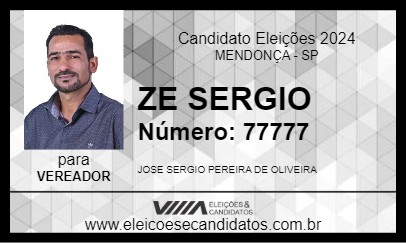 Candidato ZE SERGIO 2024 - MENDONÇA - Eleições