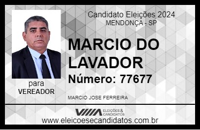 Candidato MARCIO DO LAVADOR 2024 - MENDONÇA - Eleições