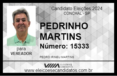 Candidato PEDRINHO MARTINS 2024 - CONCHAL - Eleições