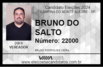 Candidato BRUNO DO SALTO 2024 - CAMPINA DO MONTE ALEGRE - Eleições