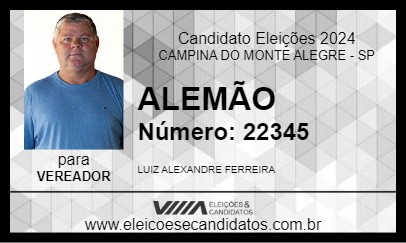 Candidato ALEMÃO 2024 - CAMPINA DO MONTE ALEGRE - Eleições