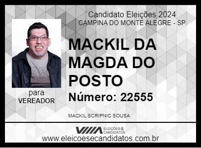 Candidato MACKIL DA MAGDA DO POSTO 2024 - CAMPINA DO MONTE ALEGRE - Eleições