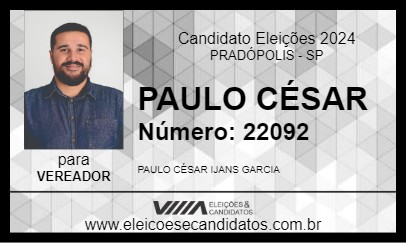 Candidato PAULO CÉSAR 2024 - PRADÓPOLIS - Eleições