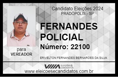 Candidato FERNANDES POLICIAL 2024 - PRADÓPOLIS - Eleições