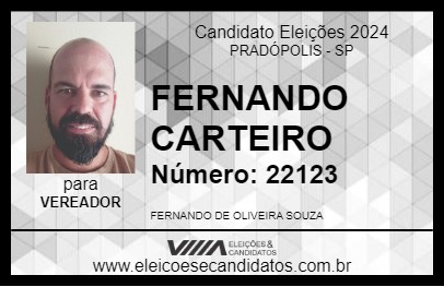 Candidato FERNANDO CARTEIRO 2024 - PRADÓPOLIS - Eleições