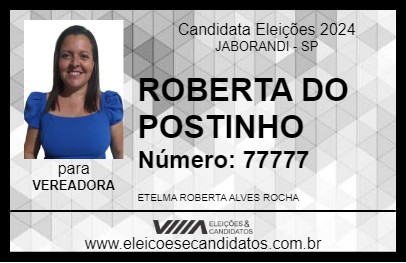 Candidato ROBERTA DA SAÚDE 2024 - JABORANDI - Eleições