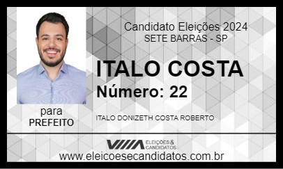 Candidato ITALO COSTA 2024 - SETE BARRAS - Eleições