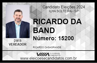 Candidato RICARDO DA BAND 2024 - ILHA SOLTEIRA - Eleições