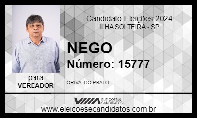 Candidato NEGO 2024 - ILHA SOLTEIRA - Eleições