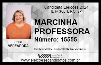 Candidato MARCINHA PROFESSORA 2024 - ILHA SOLTEIRA - Eleições