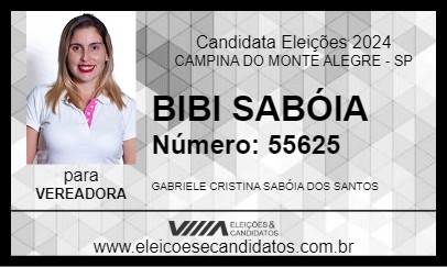 Candidato BIBI SABÓIA 2024 - CAMPINA DO MONTE ALEGRE - Eleições