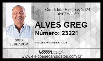 Candidato ALVES GREG 2024 - DIADEMA - Eleições