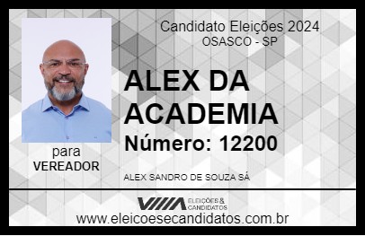 Candidato ALEX DA ACADEMIA 2024 - OSASCO - Eleições