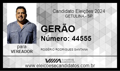 Candidato GERÃO 2024 - GETULINA - Eleições