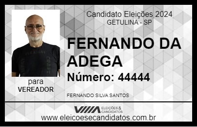 Candidato FERNANDO DA ADEGA 2024 - GETULINA - Eleições