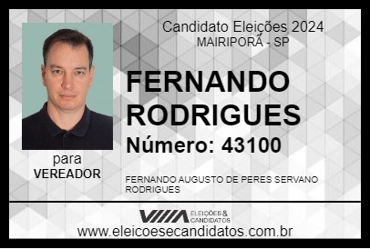 Candidato FERNANDO RODRIGUES 2024 - MAIRIPORÃ - Eleições