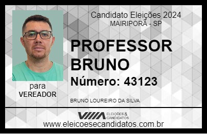 Candidato PROFESSOR BRUNO 2024 - MAIRIPORÃ - Eleições