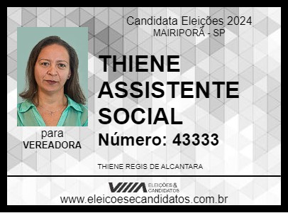 Candidato THIENE ASSISTENTE SOCIAL 2024 - MAIRIPORÃ - Eleições