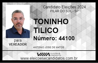 Candidato TONINHO TILICO 2024 - PILAR DO SUL - Eleições